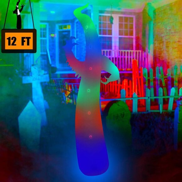 BLOWOUT FUN 12ft Halloween Inflatable Decoration White Ghost LED Blow Up Lighted - Picture 2 of 6